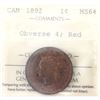 Image 1 : 1-cent 1892 Obverse 4 ICCS MS64 Red