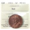 Image 1 : 1-cent 1911 ICCS MS65 Red