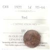 Image 1 : 1-cent 1921 ICCS MS64 Red
