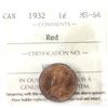 Image 1 : 1-cent 1932 ICCS MS64 Red