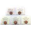 Image 2 : 1-cent 1946, 1947, 1949 A Off Denticle, 1950, & 1952 ICCS MS65 Red. 5pcs.