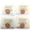 Image 2 : 1-cent 1963, 1964, 1967, & 1969 ICCS PL66 Red UHC. 4pcs.