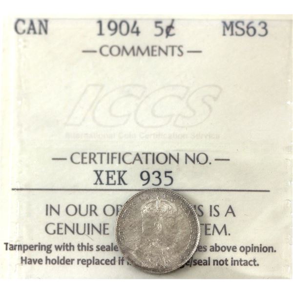 5-cent 1904 ICCS MS63
