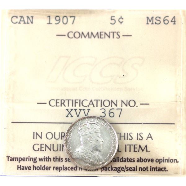 5-cent 1907 ICCS MS64