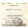 Image 1 : 5-cent 1910 Round Leaves ICCS AU55