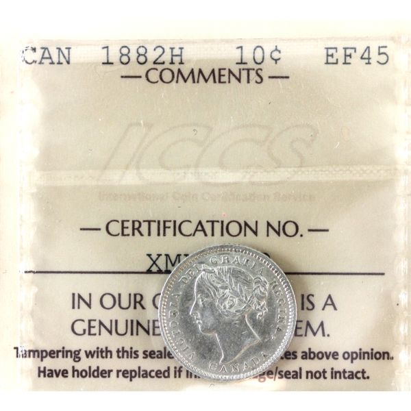 10-cent 1882H ICCS EF45