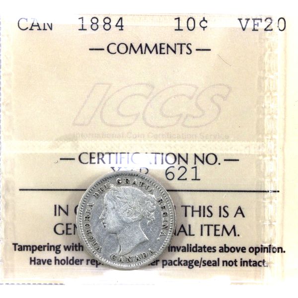 10-cent 1884 ICCS VF20