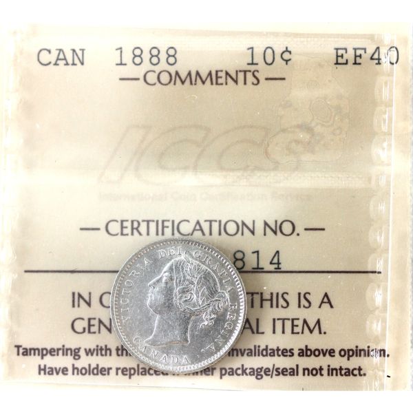 10-cent 1888 ICCS EF40