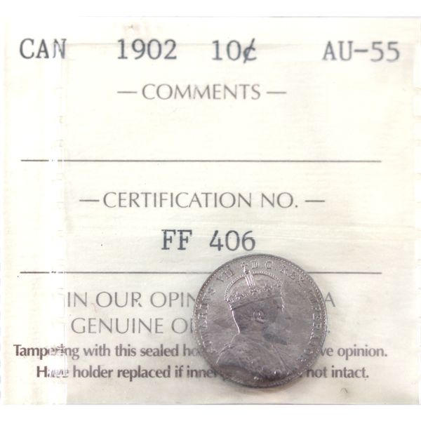 10-cent 1902 ICCS AU55