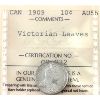 Image 1 : 10-cent 1909 Victorian Leaves ICCS AU55