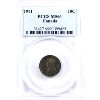 Image 1 : 10-cent 1911 PCGS MS66. Deep, Lustrous Olive Greens and Golden Tones