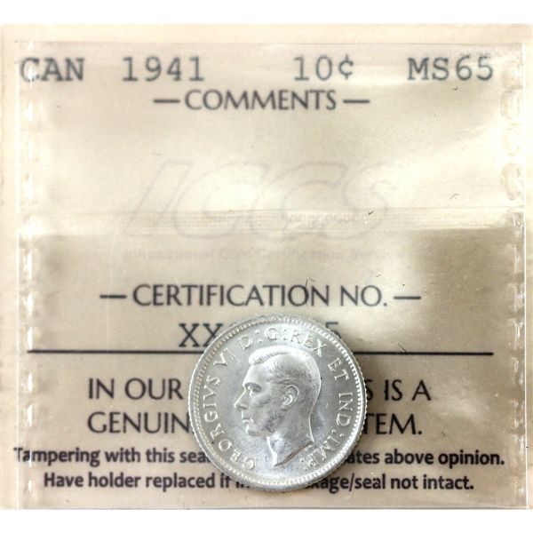 10-cent 1941 ICCS MS65