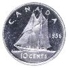 Image 2 : 10-cent 1956 ICCS PL67 Heavy Cameo. High Grade Full White Coin