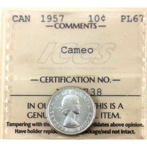 10-cent 1957 ICCS PL67 Cameo