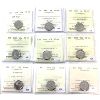 Image 1 : 10-cent 2006 RCM Logo, 2007, 2008, 2010, 2011, 2013, 2017 Bluenose, 2021, 2022 ICCS MS66. 9pcs.