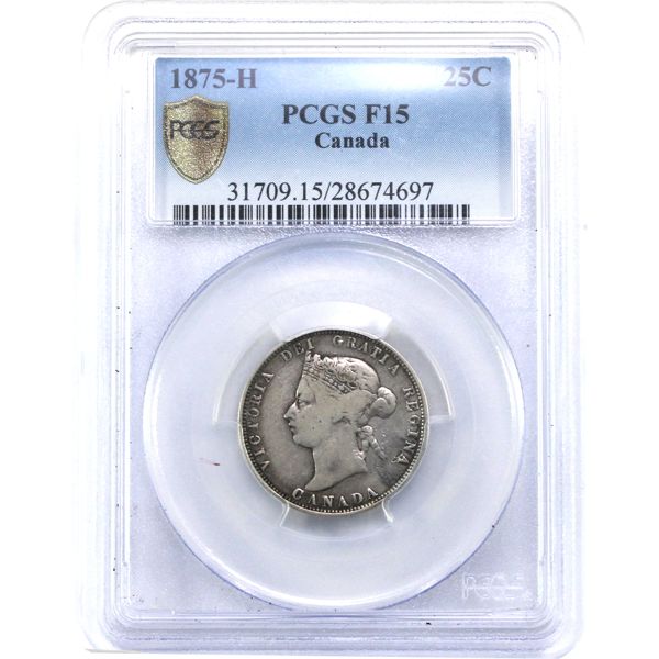 25-cent 1875H PCGS F15