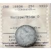 Image 1 : 25-cent 1880H Narrow/Wide 0 ICCS VF20