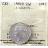 Image 1 : 25-cent 1881H ICCS EF45. A brightly lit coin with mint lustre throughout the margins