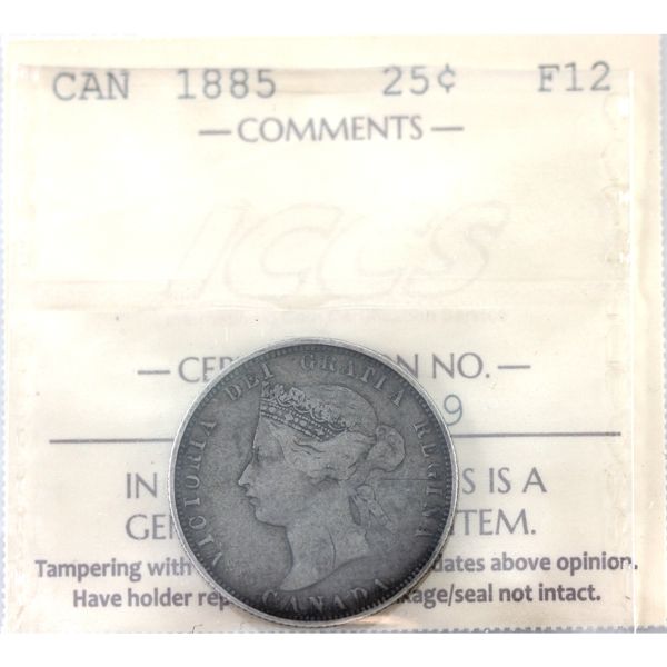 25-cent 1885 ICCS F12