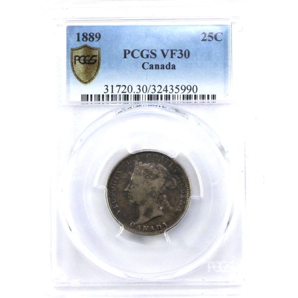 25-cent 1889 PCGS VF30