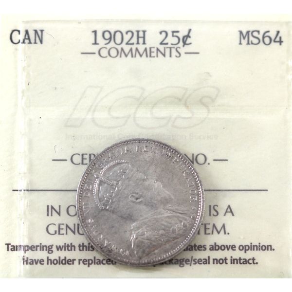 25-cent 1902H ICCS MS64
