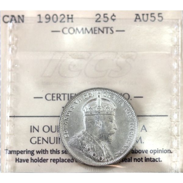 25-cent 1902H ICCS AU55