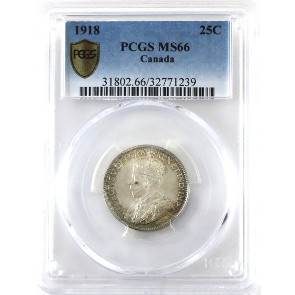 25-cent 1918 PCGS MS66