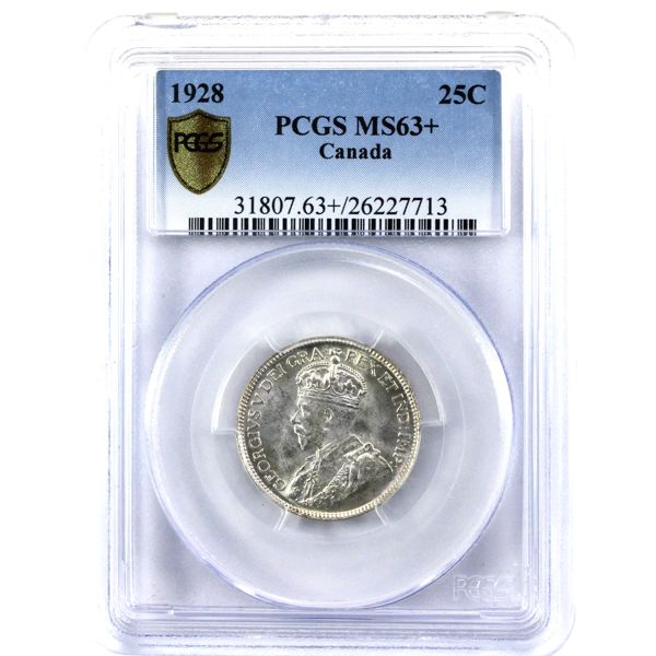 25-cent 1928 PCGS MS63+