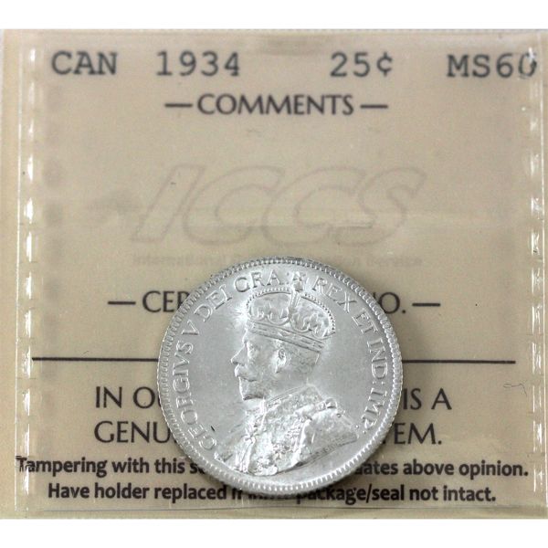 25-cent 1934 ICCS MS60