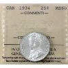 Image 1 : 25-cent 1934 ICCS MS60