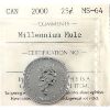 Image 1 : 25-cent 2000 Millennium Map Mule Error ICCS MS64
