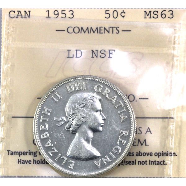 50-cent 1953 LD NSF ICCS MS63