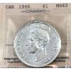 Image 1 : Silver $1 1946 ICCS MS63