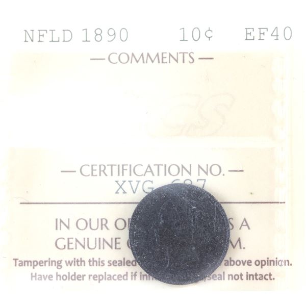 Newfoundland 10-cent 1890 ICCS EF40