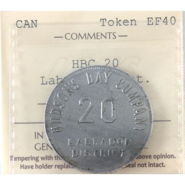 Hudson's Bay Company-Labrador Dist. 20 MB  Token ICCS EF40