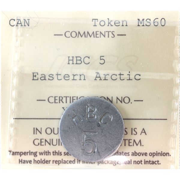 Hudson's Bay Company-Eastern Arctic 1946 5c  Token ICCS MS60