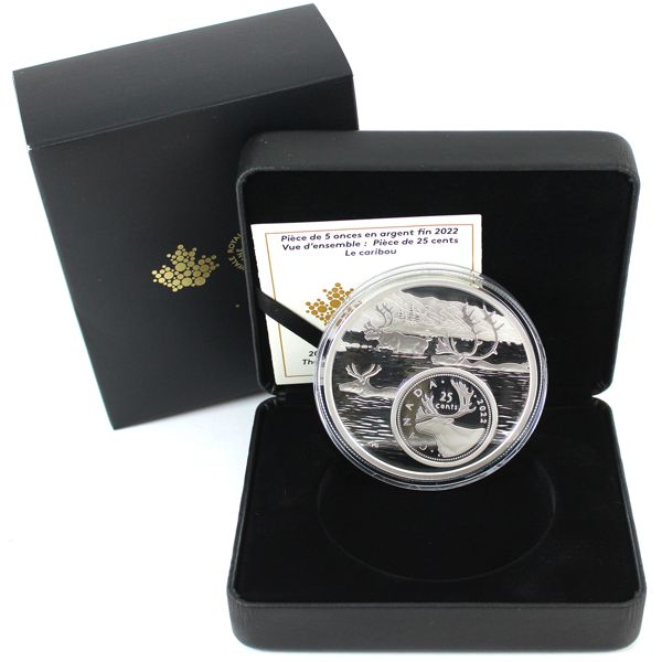 2022 25-cent The Bigger Picture: The Caribou 5oz Fine Silver (Tax Exempt)