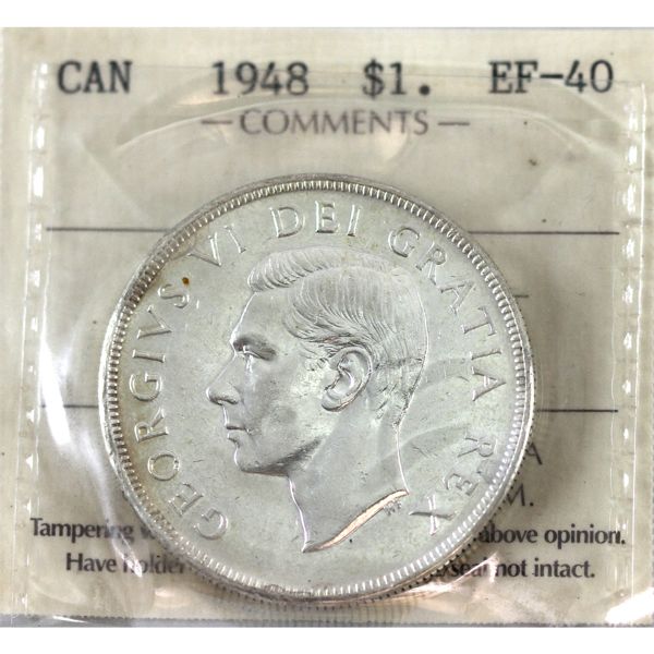 Silver $1 1948 ICCS EF40