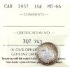Image 1 : 10-cent 1957 ICCS MS66