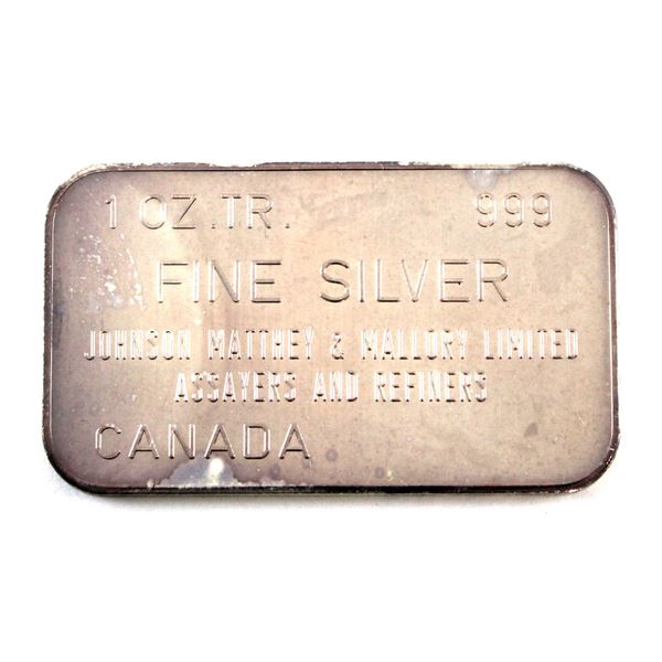 1oz Johnson Matthey, & Mallory "Deak Perera" .999 Silver Bar *Rare!* Less than 250 Produced