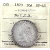 Image 1 : 50-cent 1870 No LCW ICCS EF45 *RARE* 1 of Only 4 in EF45 Graded by ICCS