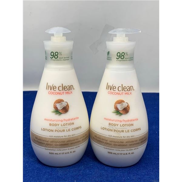 Live Clean Body Lotion-Coconut Milk (2 x 500ml)