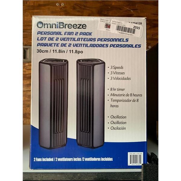 Omni Breeze Personal Fan 2 Pack