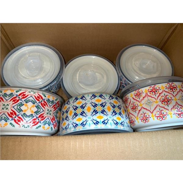 Lot of 6 Ceramic Bowls with Lids