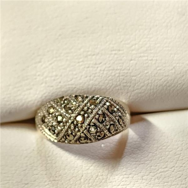 Silver Marcasite Ring (~Size 6)(Ring is resizable for $40), Suggested Retail Value $80