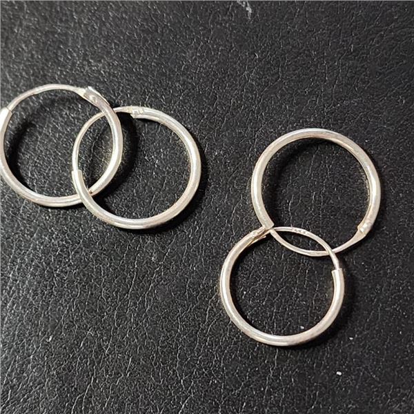 Silver Hoops Earrings (~Size 0) (~length 0 inches), Suggested Retail Value $60