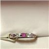 Image 1 : Silver Ruby Cubic Zirconia Ring (~Size 7.25)(Ring is resizable for $40) (~length 0 inches), Suggeste