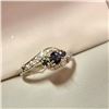 Image 3 : Silver Sapphire Cubic Zirconia Ring (~Size 6)(Ring is resizable for $40) (~length 0 inches), Suggest