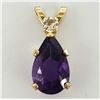 Image 1 : 10K Yellow Gold Amethyst(0.7ct) Moonstone Pendant, Made in Canada, Suggested Retail Value $200