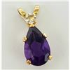 Image 2 : 10K Yellow Gold Amethyst(0.7ct) Moonstone Pendant, Made in Canada, Suggested Retail Value $200